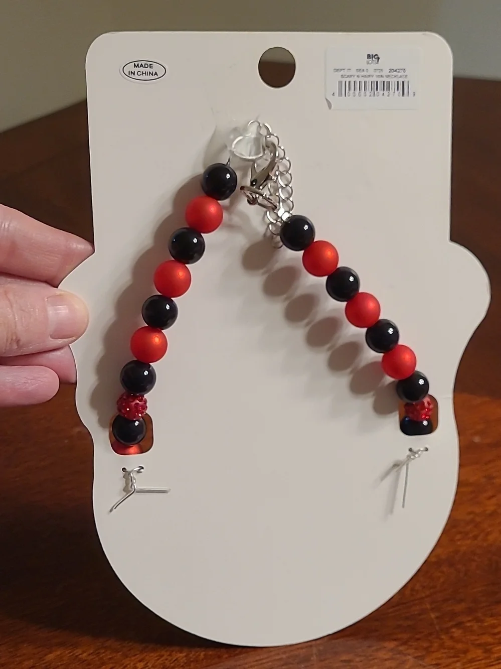 Halloween Pet Jewelry Necklace for Dogs - Scary N Hairy - Orange/Black/Red